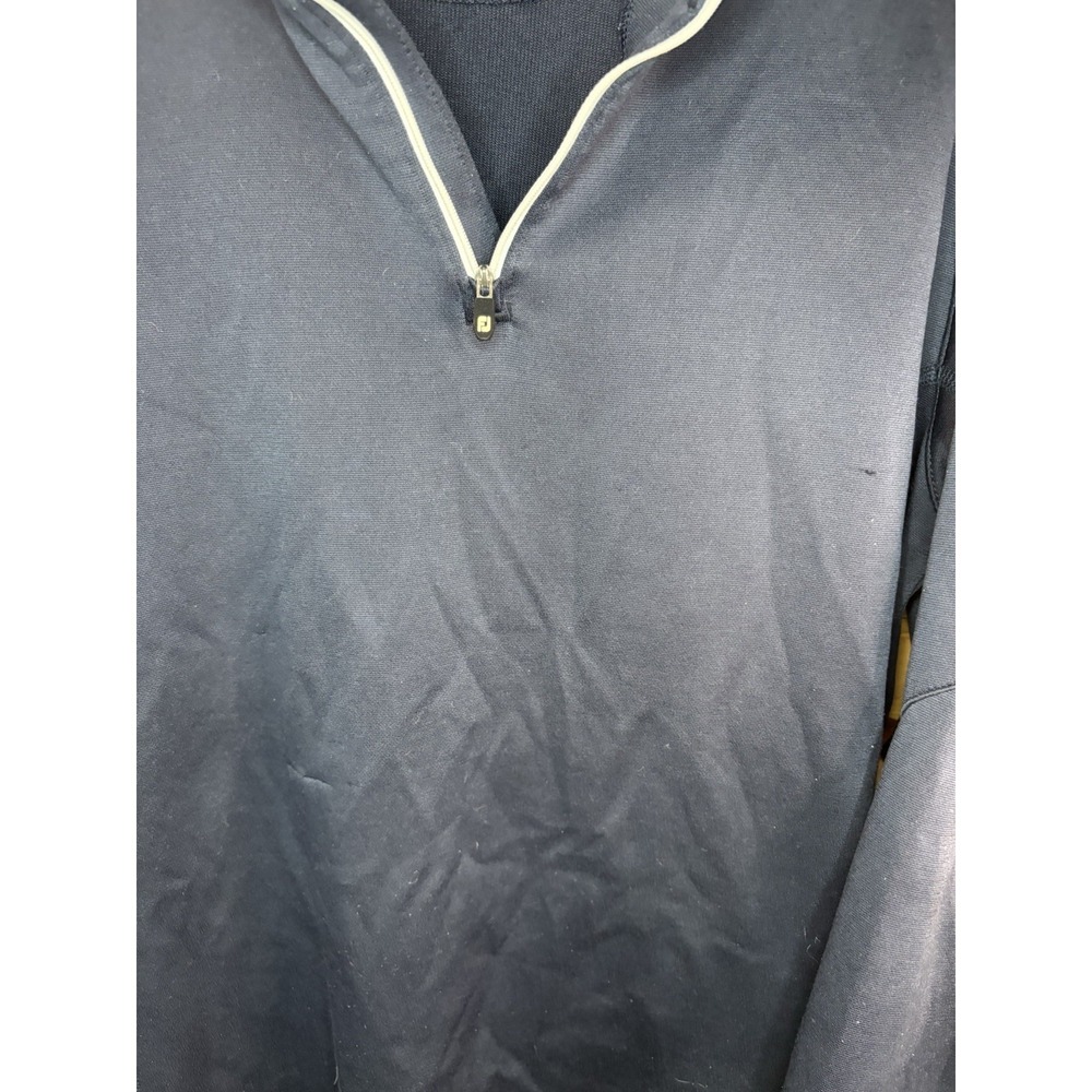 FootJoy FJ Athletic Fit 1/4 Zip Golf Long Sleeve Pullover Men's Large Navy Blue - Picture 3 of 8